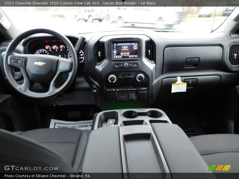 Glacier Blue Metallic / Jet Black 2023 Chevrolet Silverado 1500 Custom Crew Cab 4x4