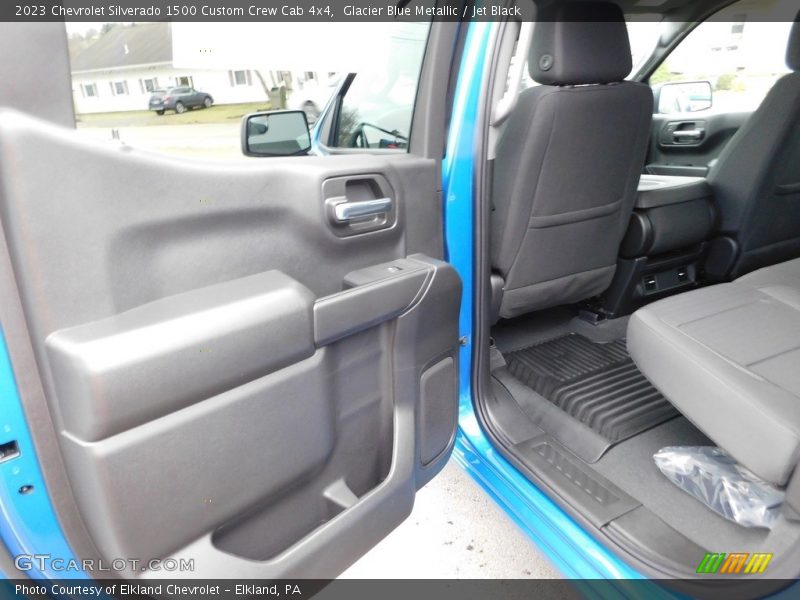 Glacier Blue Metallic / Jet Black 2023 Chevrolet Silverado 1500 Custom Crew Cab 4x4