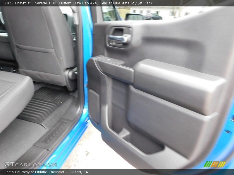 Glacier Blue Metallic / Jet Black 2023 Chevrolet Silverado 1500 Custom Crew Cab 4x4