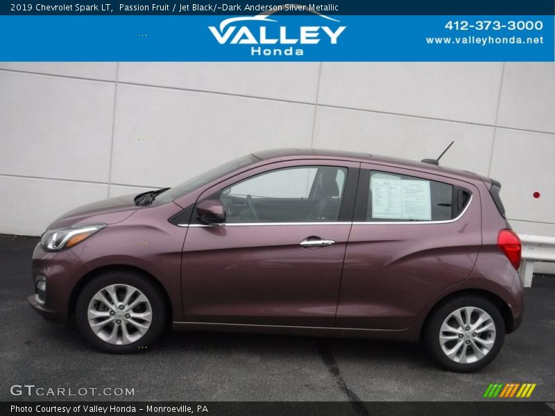 Passion Fruit / Jet Black/­Dark Anderson Silver Metallic 2019 Chevrolet Spark LT