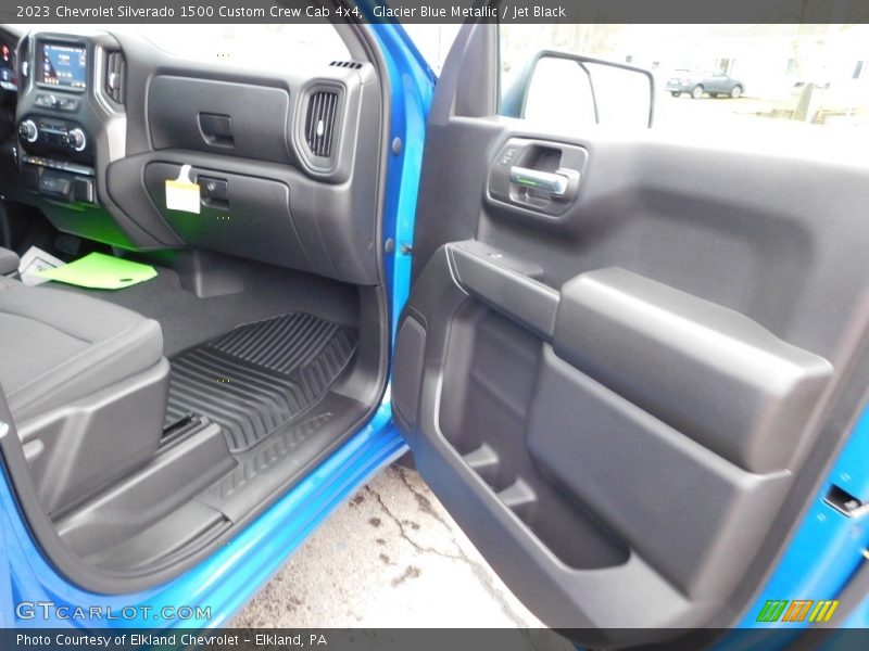 Glacier Blue Metallic / Jet Black 2023 Chevrolet Silverado 1500 Custom Crew Cab 4x4