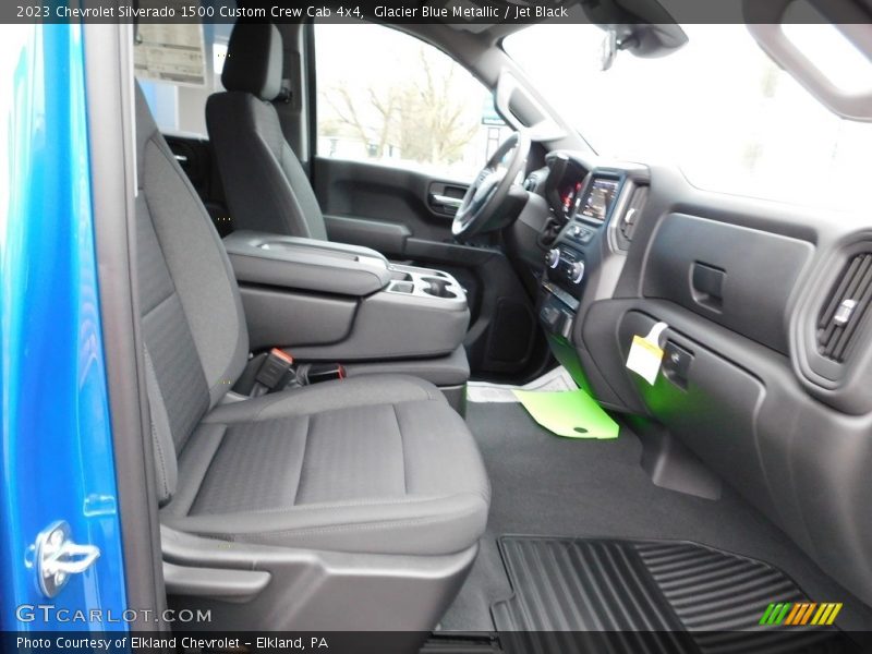 Glacier Blue Metallic / Jet Black 2023 Chevrolet Silverado 1500 Custom Crew Cab 4x4