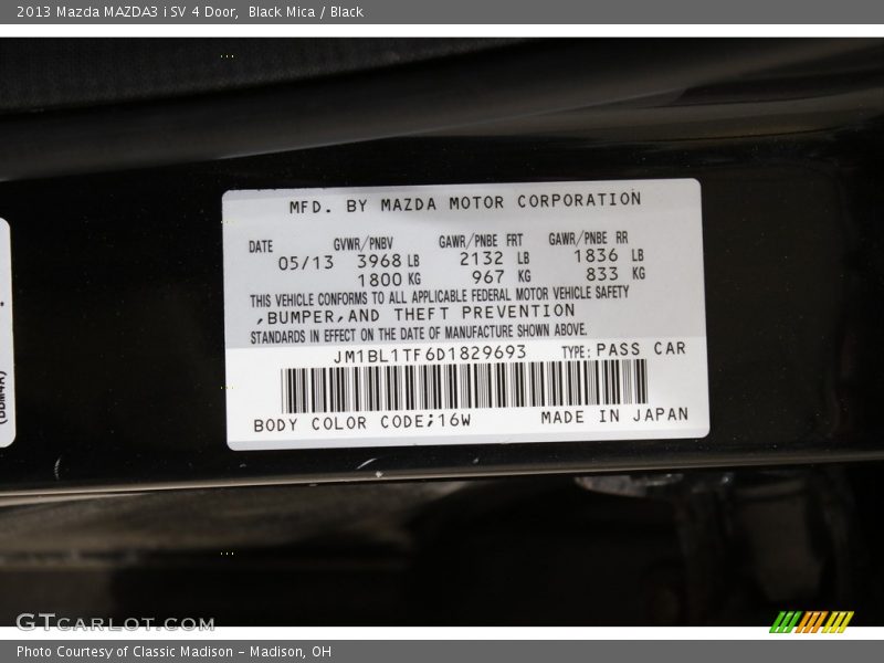 Black Mica / Black 2013 Mazda MAZDA3 i SV 4 Door
