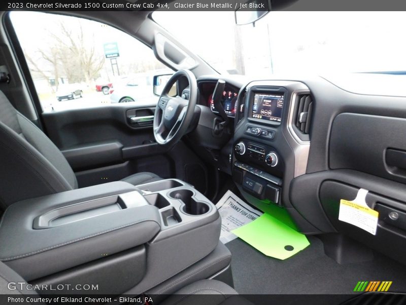 Glacier Blue Metallic / Jet Black 2023 Chevrolet Silverado 1500 Custom Crew Cab 4x4