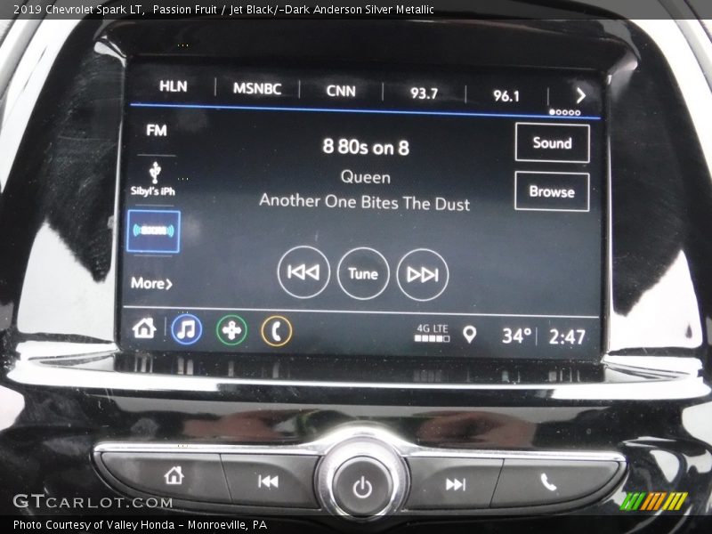 Passion Fruit / Jet Black/­Dark Anderson Silver Metallic 2019 Chevrolet Spark LT