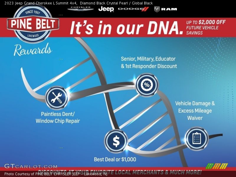 Diamond Black Crystal Pearl / Global Black 2023 Jeep Grand Cherokee L Summit 4x4
