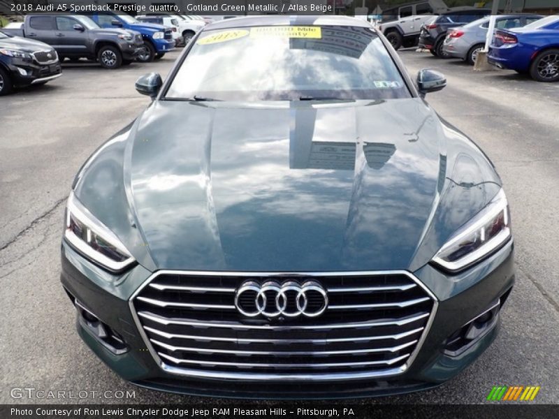 Gotland Green Metallic / Atlas Beige 2018 Audi A5 Sportback Prestige quattro