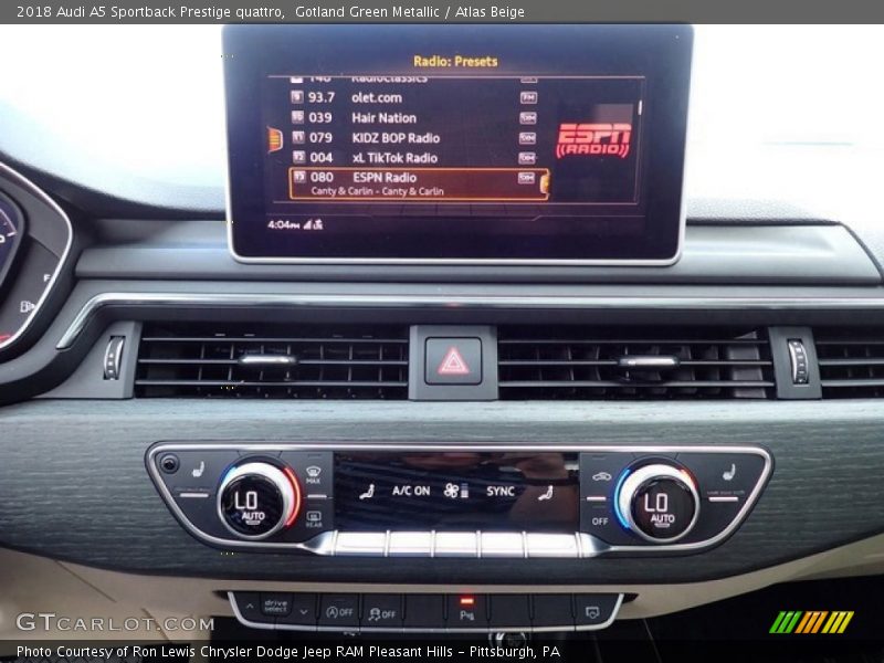 Gotland Green Metallic / Atlas Beige 2018 Audi A5 Sportback Prestige quattro