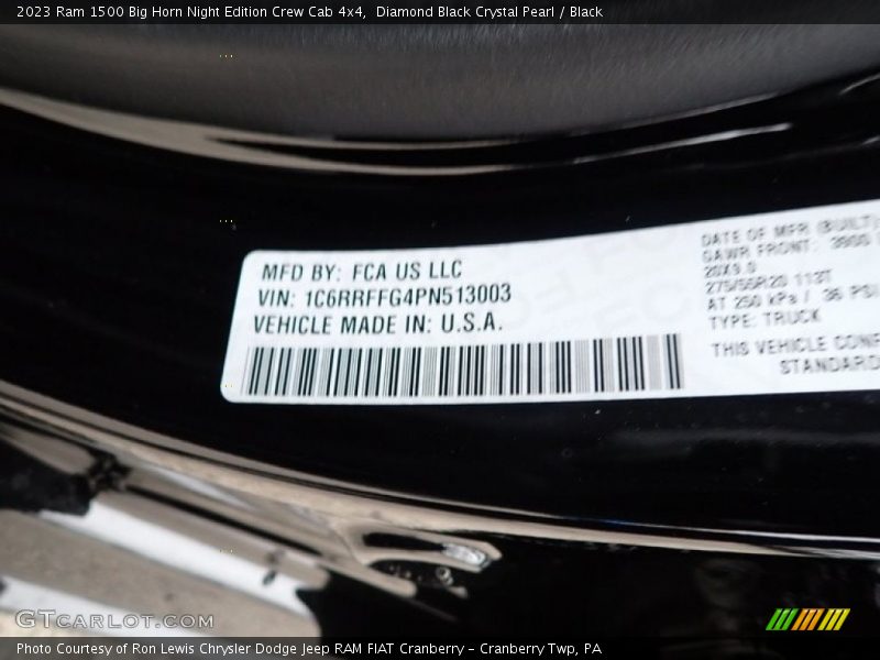 Diamond Black Crystal Pearl / Black 2023 Ram 1500 Big Horn Night Edition Crew Cab 4x4