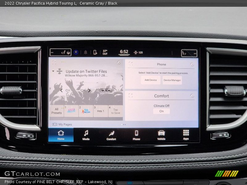 Ceramic Gray / Black 2022 Chrysler Pacifica Hybrid Touring L