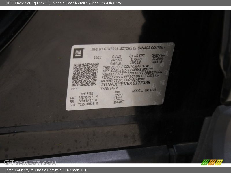 Mosaic Black Metallic / Medium Ash Gray 2019 Chevrolet Equinox LS
