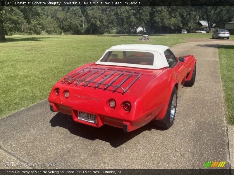 Mille Miglia Red / Medium Saddle 1975 Chevrolet Corvette Stingray Convertible