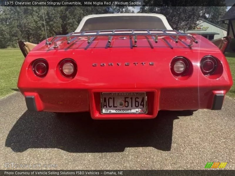 Mille Miglia Red / Medium Saddle 1975 Chevrolet Corvette Stingray Convertible