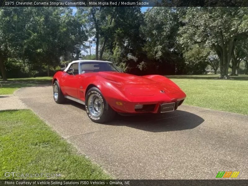 Mille Miglia Red / Medium Saddle 1975 Chevrolet Corvette Stingray Convertible