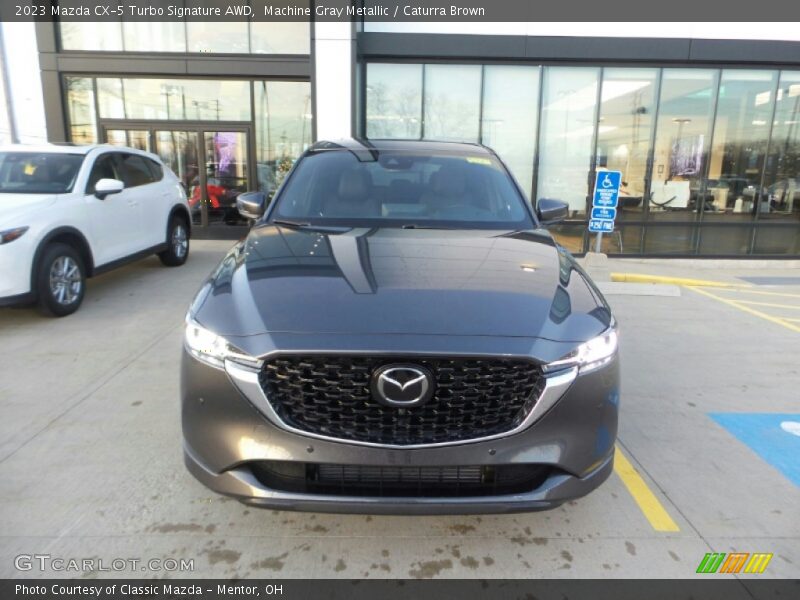 Machine Gray Metallic / Caturra Brown 2023 Mazda CX-5 Turbo Signature AWD