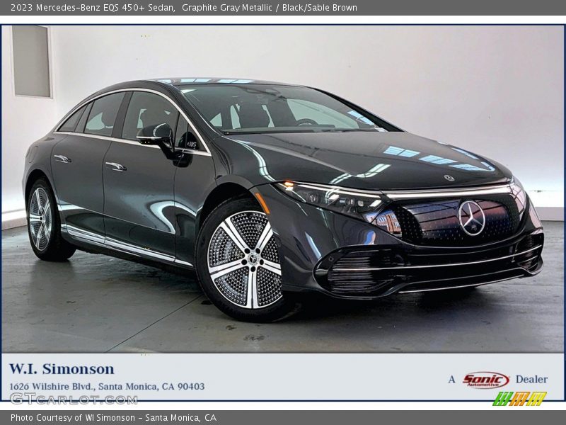 Graphite Gray Metallic / Black/Sable Brown 2023 Mercedes-Benz EQS 450+ Sedan