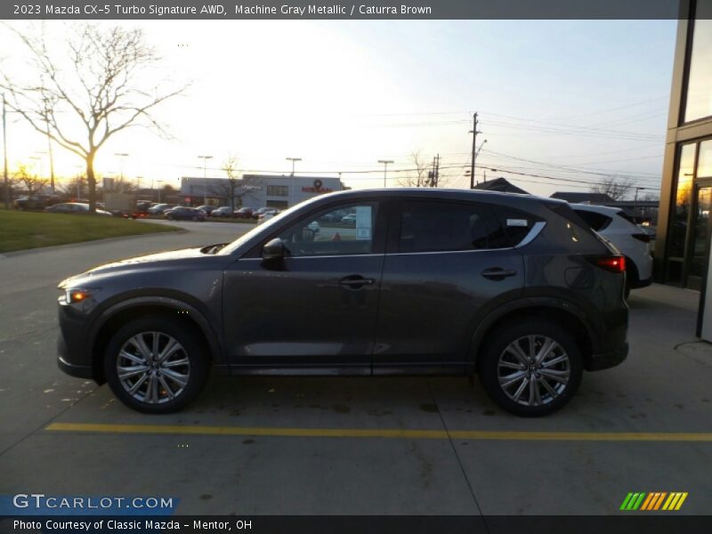 Machine Gray Metallic / Caturra Brown 2023 Mazda CX-5 Turbo Signature AWD