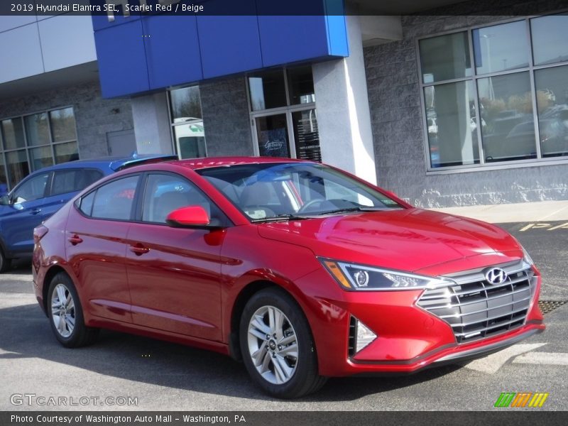 Scarlet Red / Beige 2019 Hyundai Elantra SEL