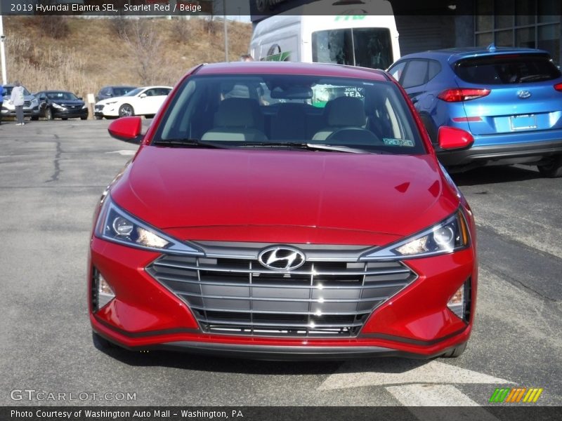 Scarlet Red / Beige 2019 Hyundai Elantra SEL