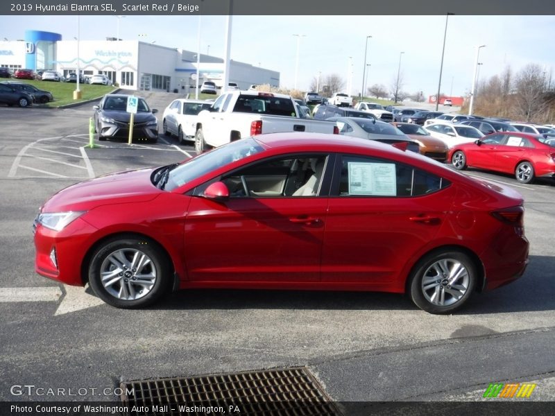 Scarlet Red / Beige 2019 Hyundai Elantra SEL