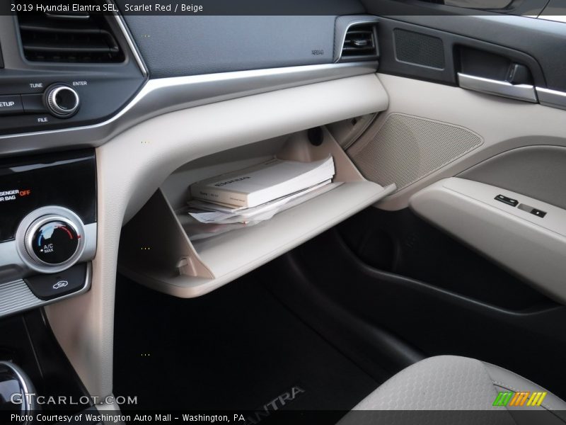 Scarlet Red / Beige 2019 Hyundai Elantra SEL