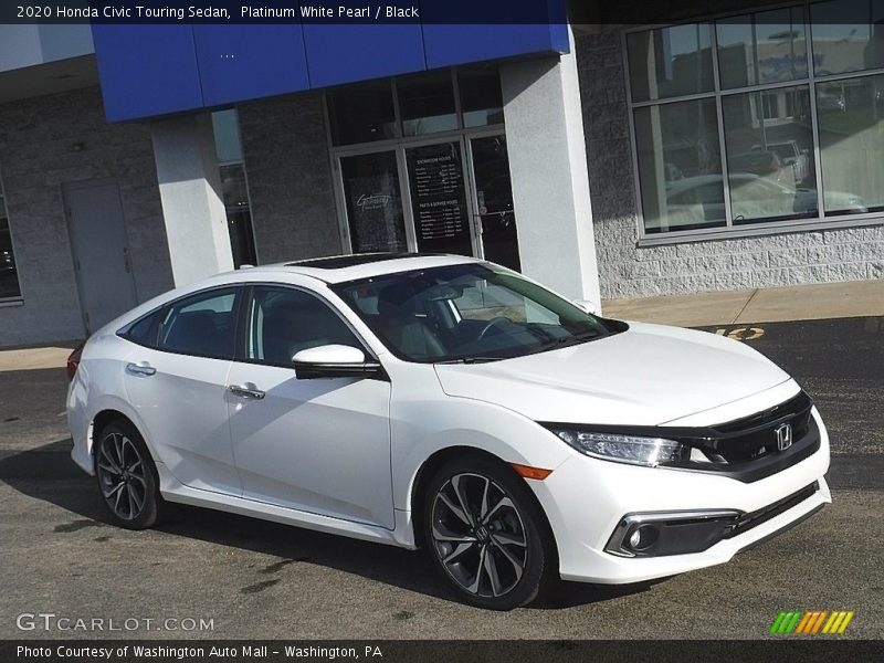 Platinum White Pearl / Black 2020 Honda Civic Touring Sedan