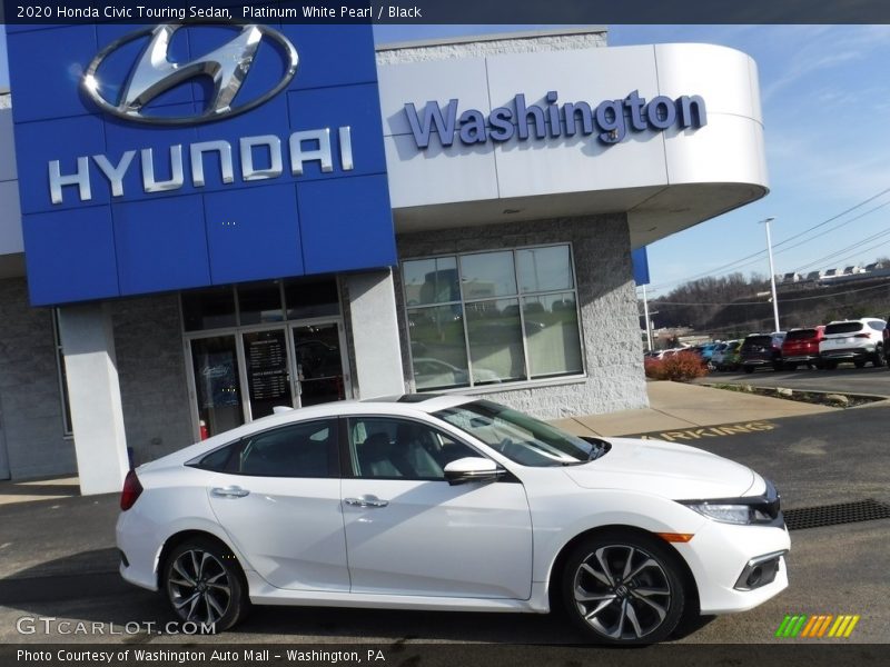 Platinum White Pearl / Black 2020 Honda Civic Touring Sedan