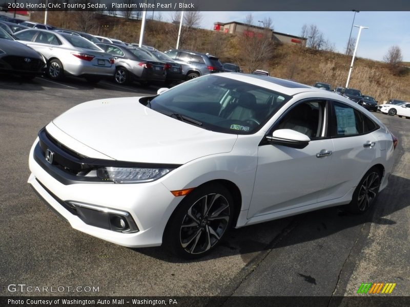 Platinum White Pearl / Black 2020 Honda Civic Touring Sedan