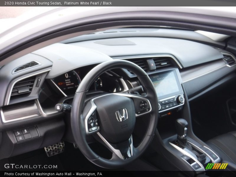 Platinum White Pearl / Black 2020 Honda Civic Touring Sedan