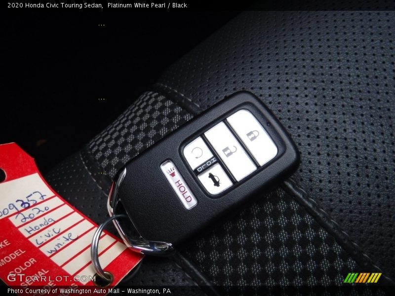 Platinum White Pearl / Black 2020 Honda Civic Touring Sedan