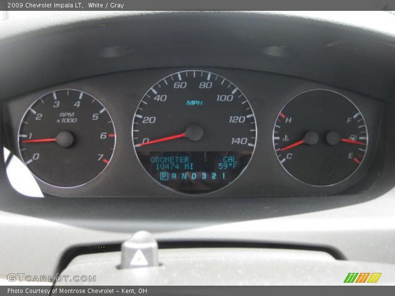 White / Gray 2009 Chevrolet Impala LT