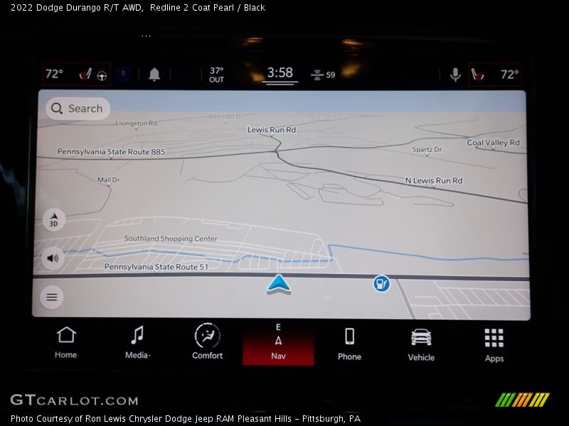 Navigation of 2022 Durango R/T AWD