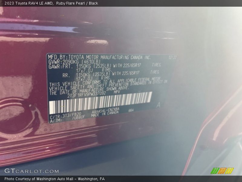 Ruby Flare Pearl / Black 2023 Toyota RAV4 LE AWD