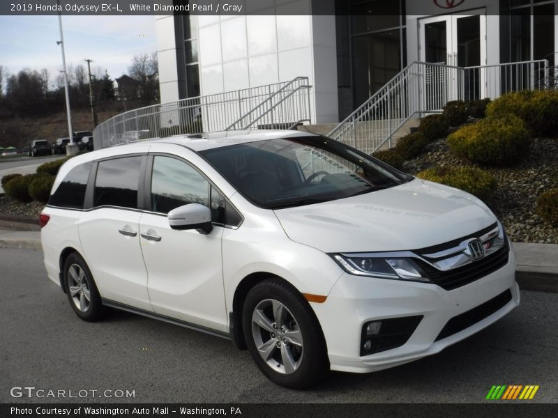 White Diamond Pearl / Gray 2019 Honda Odyssey EX-L