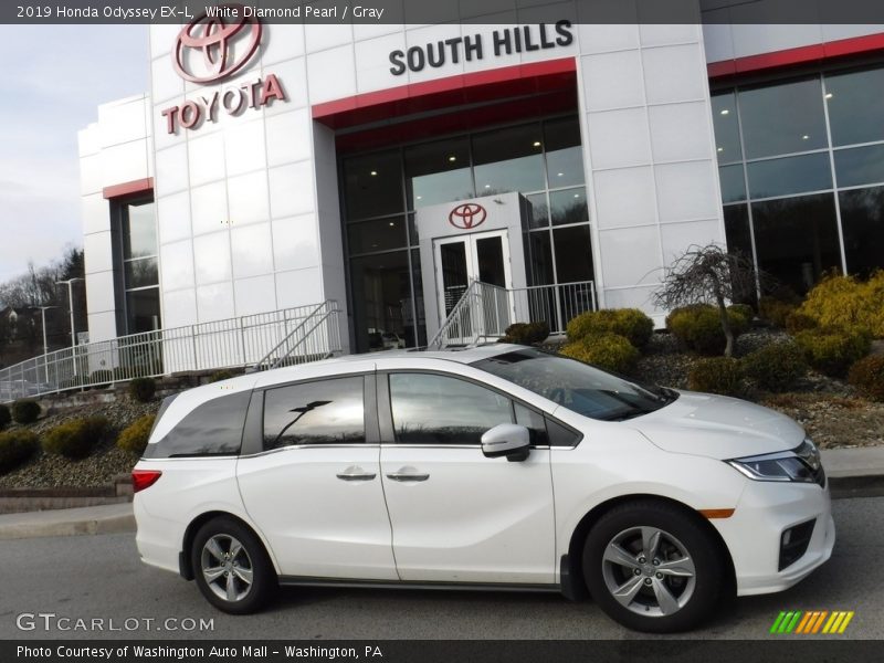 White Diamond Pearl / Gray 2019 Honda Odyssey EX-L