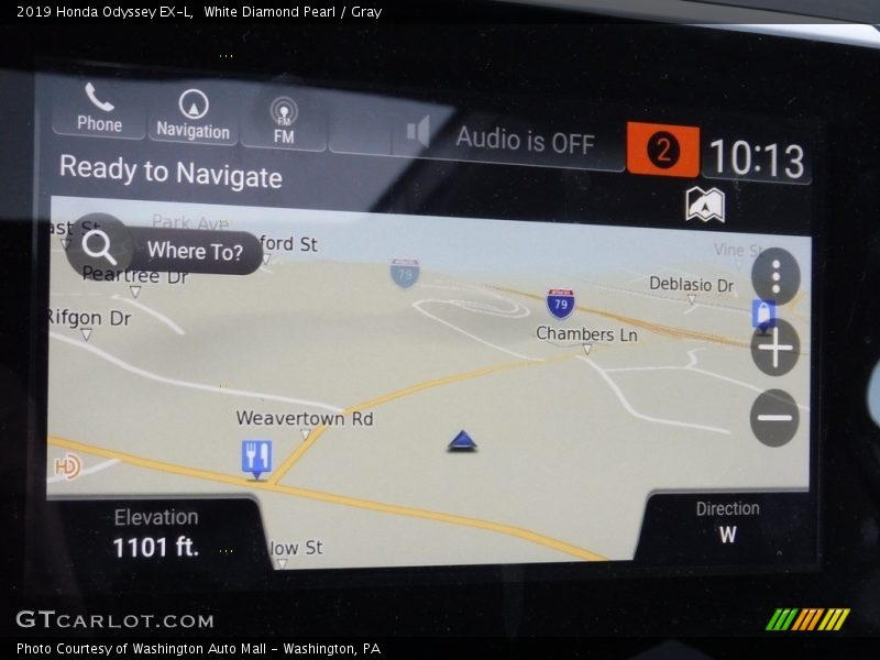 White Diamond Pearl / Gray 2019 Honda Odyssey EX-L