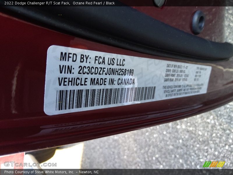 Octane Red Pearl / Black 2022 Dodge Challenger R/T Scat Pack