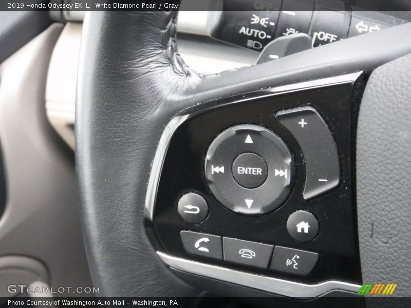 White Diamond Pearl / Gray 2019 Honda Odyssey EX-L