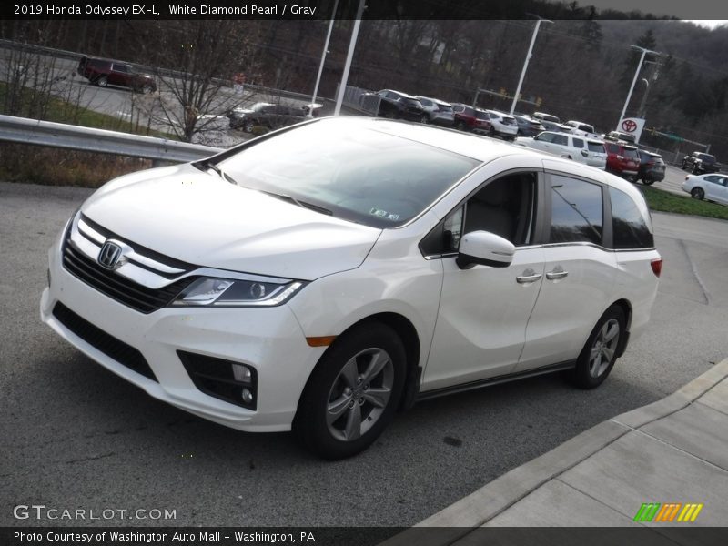 White Diamond Pearl / Gray 2019 Honda Odyssey EX-L