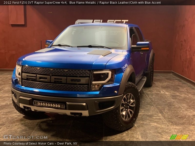 Blue Flame Metallic / Raptor Black Leather/Cloth with Blue Accent 2012 Ford F150 SVT Raptor SuperCrew 4x4