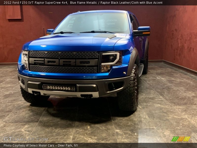 Blue Flame Metallic / Raptor Black Leather/Cloth with Blue Accent 2012 Ford F150 SVT Raptor SuperCrew 4x4