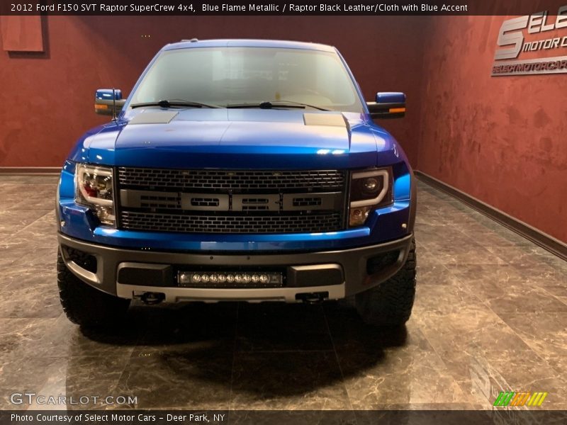 Blue Flame Metallic / Raptor Black Leather/Cloth with Blue Accent 2012 Ford F150 SVT Raptor SuperCrew 4x4