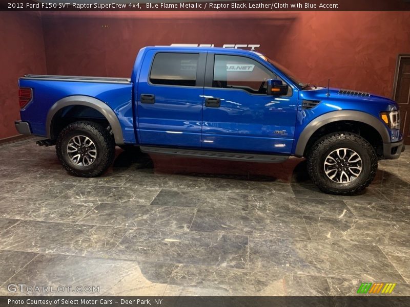 Blue Flame Metallic / Raptor Black Leather/Cloth with Blue Accent 2012 Ford F150 SVT Raptor SuperCrew 4x4