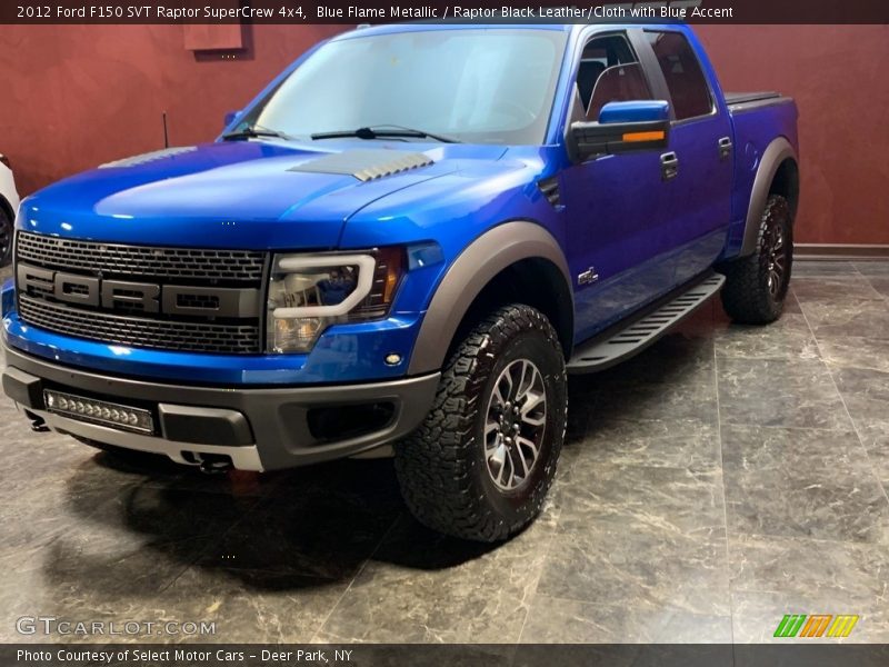 Blue Flame Metallic / Raptor Black Leather/Cloth with Blue Accent 2012 Ford F150 SVT Raptor SuperCrew 4x4