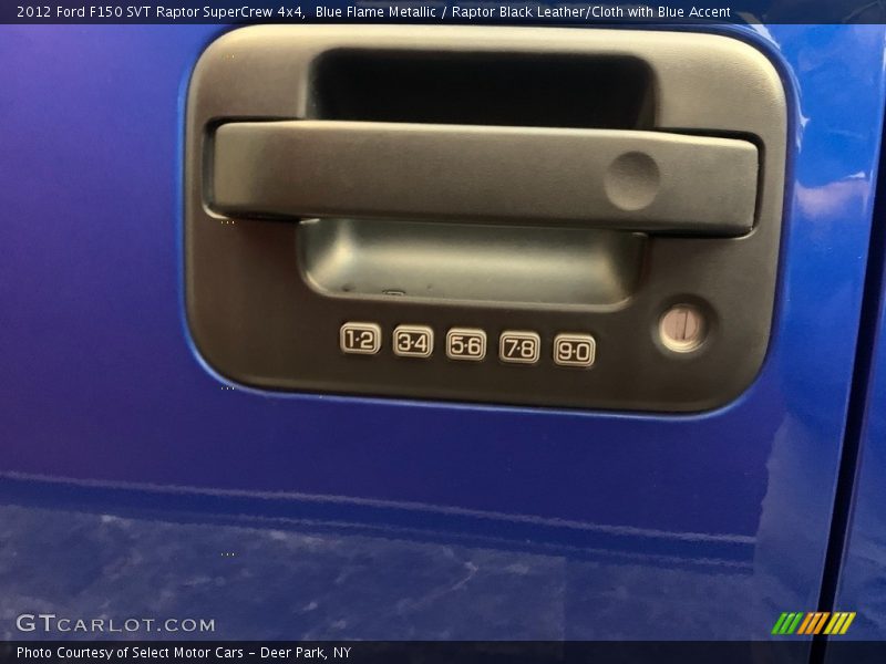Blue Flame Metallic / Raptor Black Leather/Cloth with Blue Accent 2012 Ford F150 SVT Raptor SuperCrew 4x4