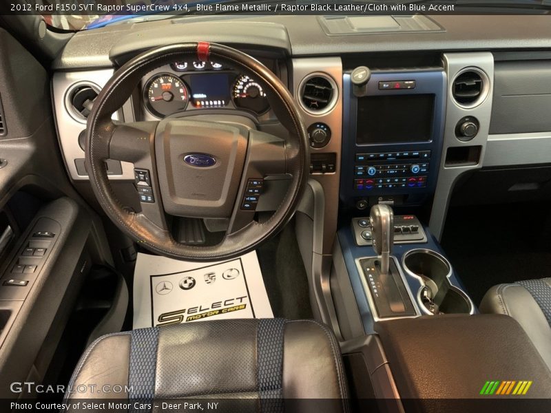 Blue Flame Metallic / Raptor Black Leather/Cloth with Blue Accent 2012 Ford F150 SVT Raptor SuperCrew 4x4