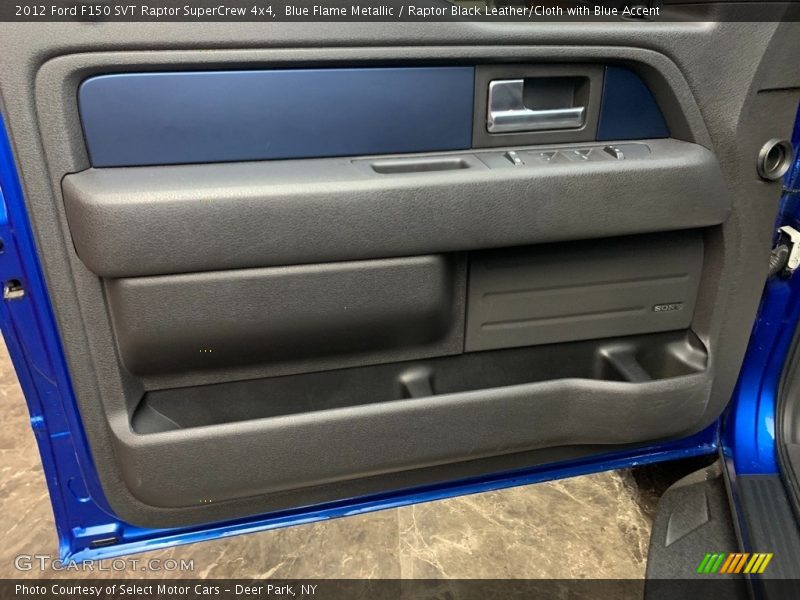 Blue Flame Metallic / Raptor Black Leather/Cloth with Blue Accent 2012 Ford F150 SVT Raptor SuperCrew 4x4