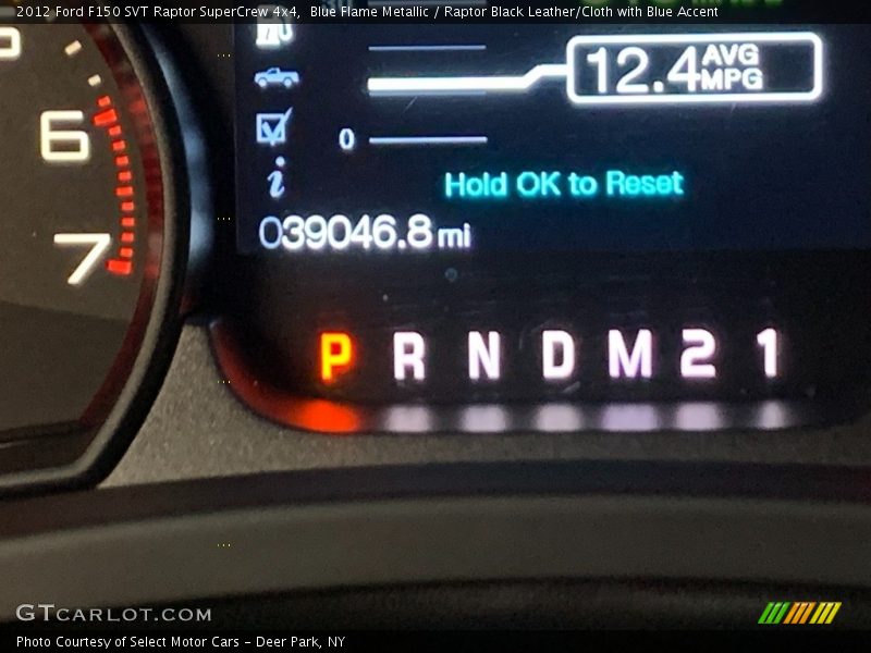 Blue Flame Metallic / Raptor Black Leather/Cloth with Blue Accent 2012 Ford F150 SVT Raptor SuperCrew 4x4
