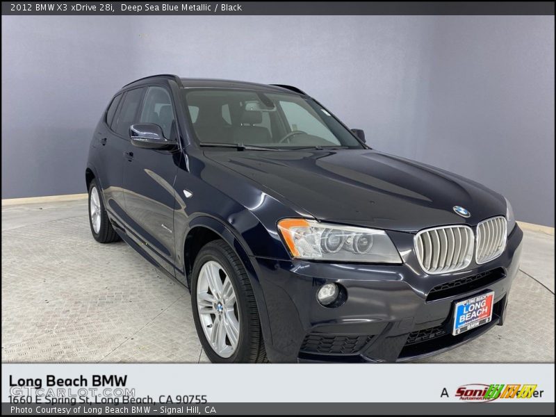 Deep Sea Blue Metallic / Black 2012 BMW X3 xDrive 28i