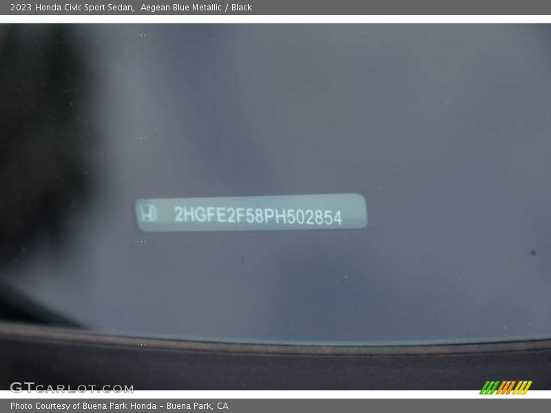 Aegean Blue Metallic / Black 2023 Honda Civic Sport Sedan